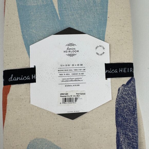 Danica Heirloom Modern Stamped Canvas Placemats Set of 4 100% Cotton NEW - Picture 7 of 9